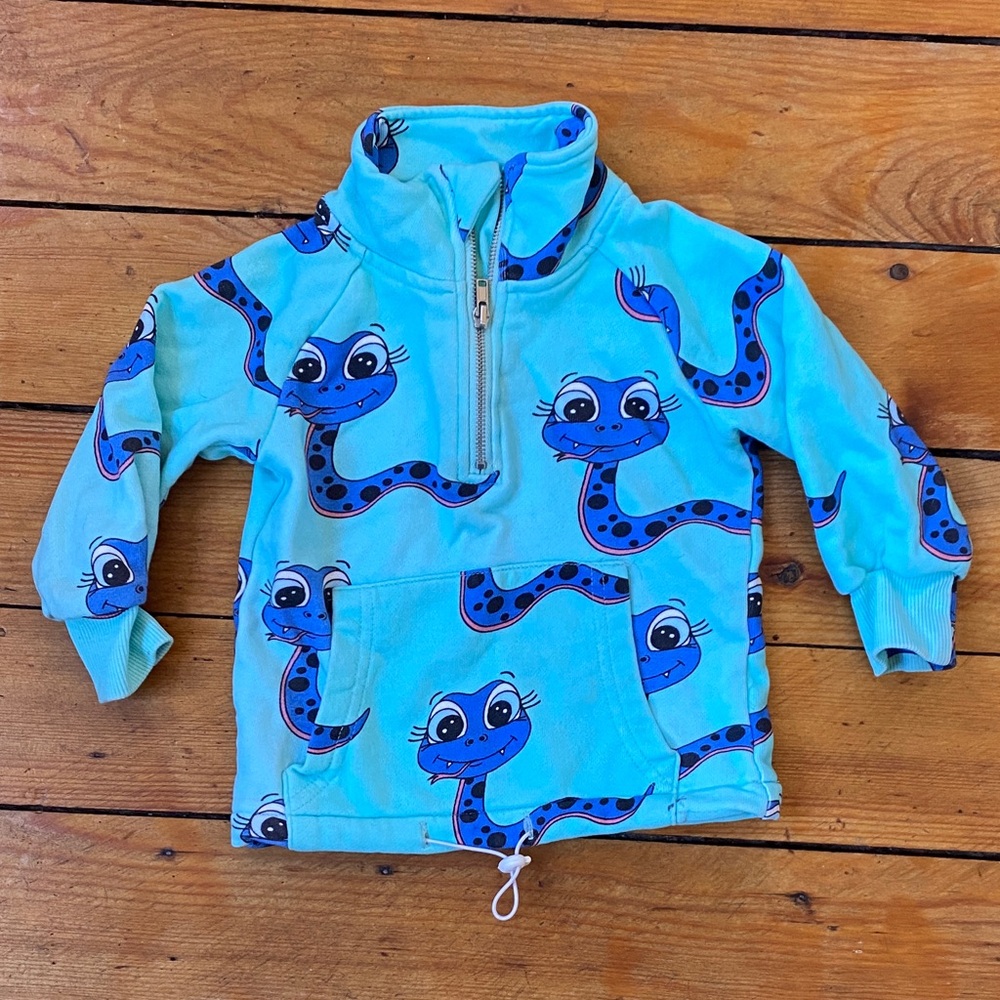 Blue Snake Print Pullover for Kids - 6-12 months